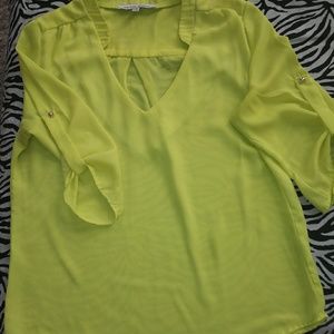 Womens neon yellow blouse